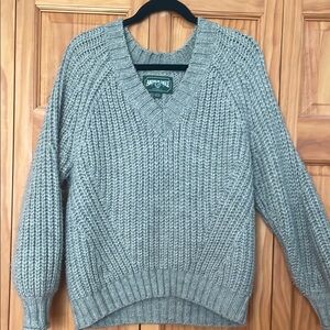 American Eagle Outfitters Green V-Neck Sweater